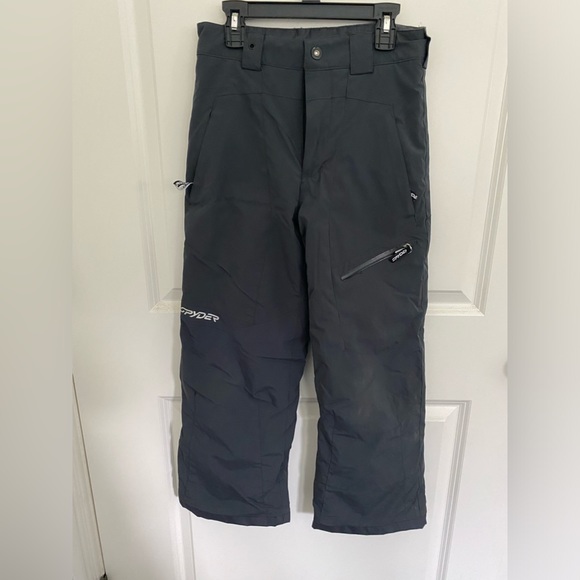 Youth Black Spyder Ski Pants - Picture 1 of 3